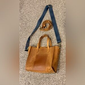 Portland Leather Tan and Blue Women's Bag